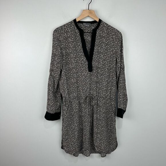 Vince Patterned Drawstring Waist Dress XS - Picture 1 of 7